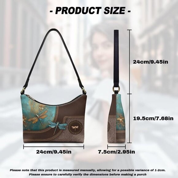 Leather Underarm Bag for Women Zipper Travel Purse Fashion Accessories - Picture 8 of 8